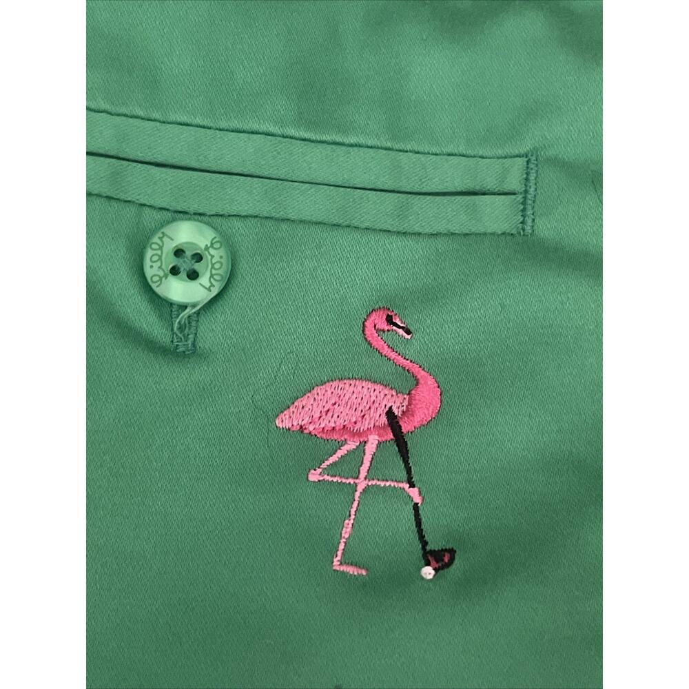 Vintage Lilly Pulitzer Green Flamingos Golfing Print Skort Skirt Women’s Sz 8 - Picture 5 of 5
